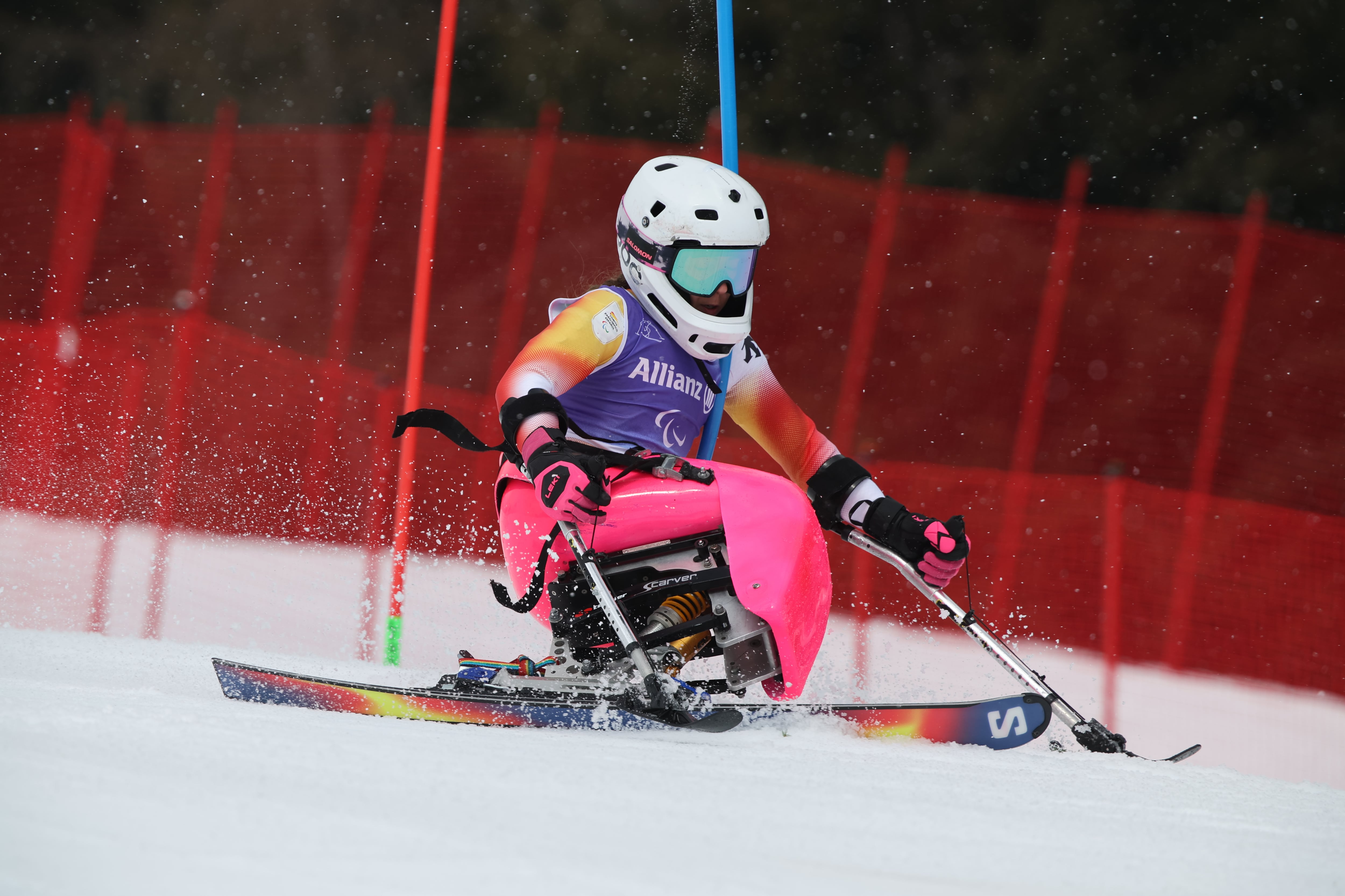Imagen de archivo de la esquiadora española Audrey Pascual en Milán-Cortina