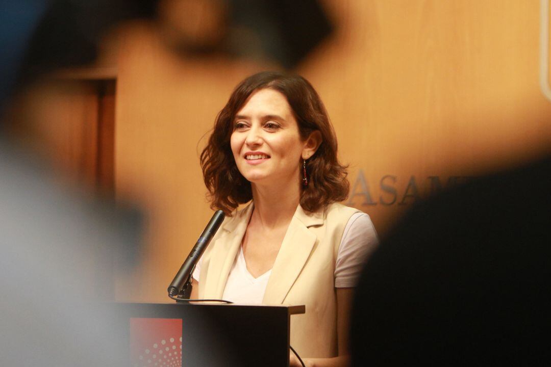 Imagen recurso de la candidata del PP a la Presidencia de la Comunidad de Madrid, Isabel Díaz Ayuso, en la Asamblea de Madrid