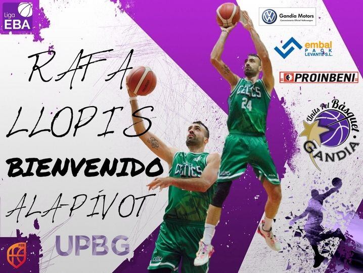 Rafa Llopis nuevo jugador del Units pel Bàsquet Gandia
