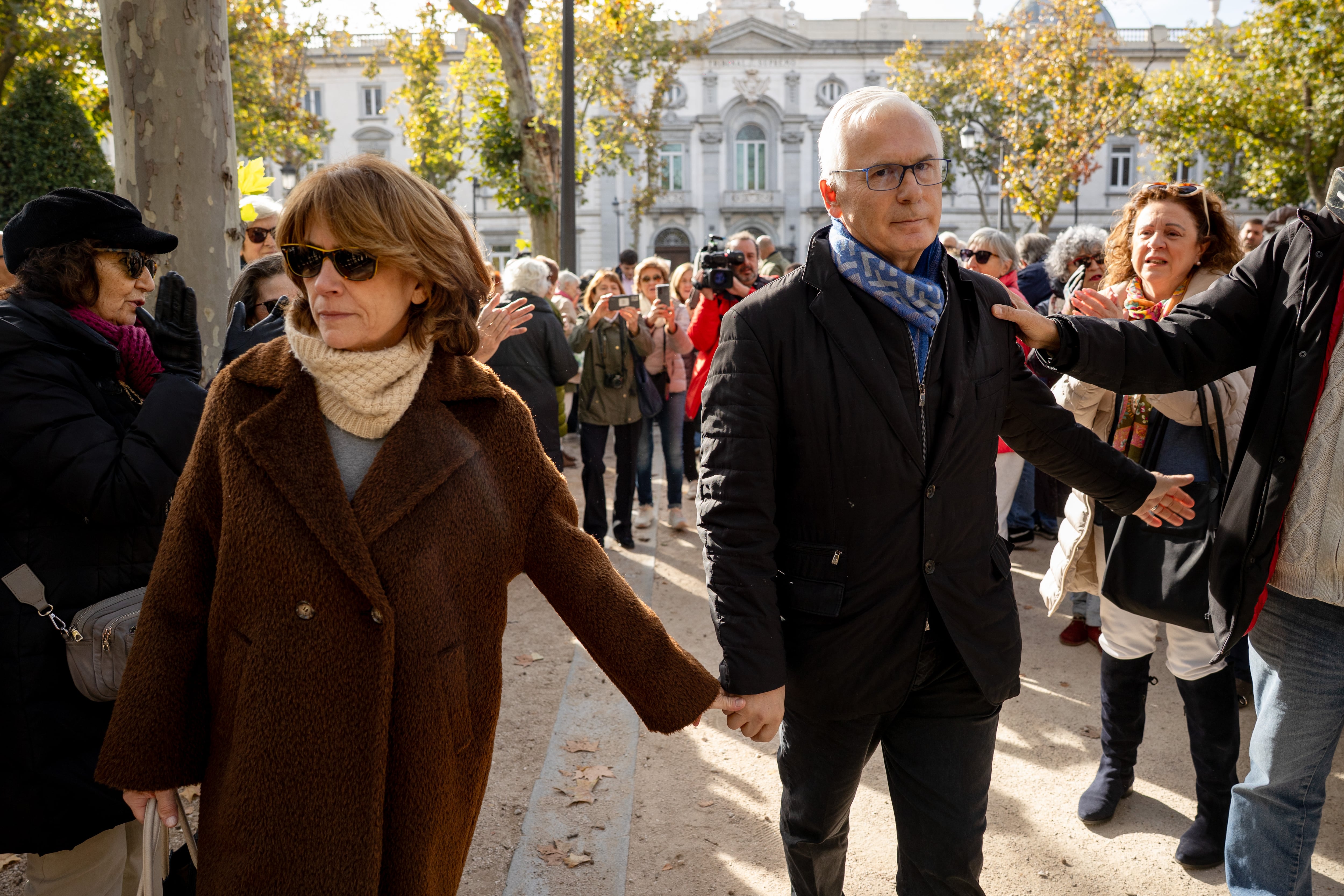 La exministra de Justicia Dolores Delgado en la manifestación en frente del Tribunal Supremo en Madrid en apoyo al fiscal general del Estado, Álvaro García Ortiz, tras su condena