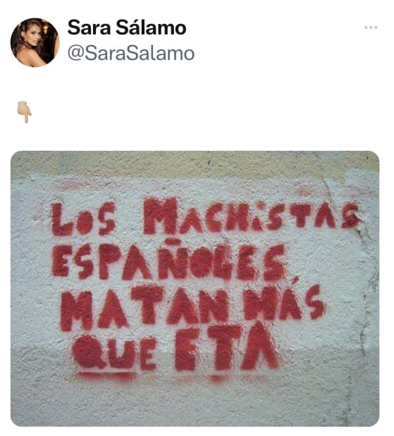 El tweet borrado de Sara Sálamo.