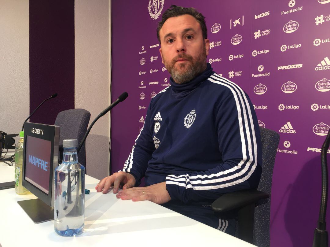 Sergio, en la sala de prensa de Zorrilla