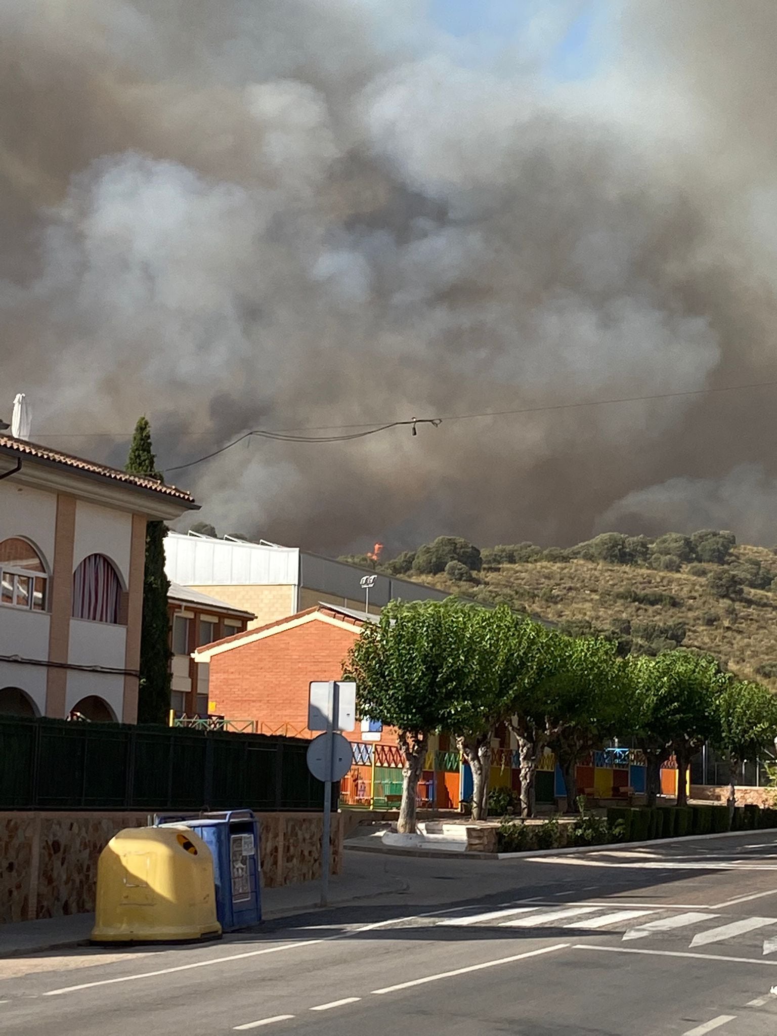 Fotografía del incendio tomada desde Ruidera