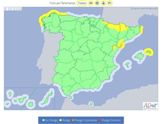 Alertas para este martes 8 de noviembre.