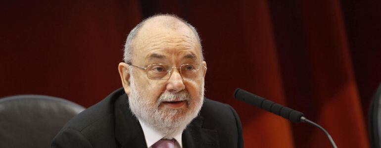 El vicepresidente del Tribunal Supremo, Ángel Juanes, durante su intervención en la inauguración de la jornada sobre el Estatuto de la Víctima