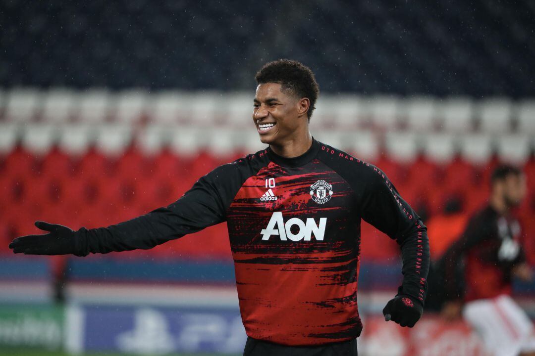 Marcus Rashford durante un partido ante el Paris Saint-Germain.