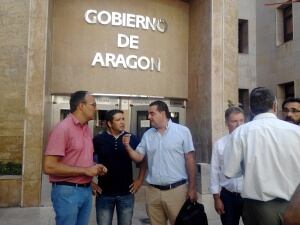 Los representantes de AGRIGATE, tras la reunión con el Consejero de Desarrollo Rural, Joaquín Olona, este martes