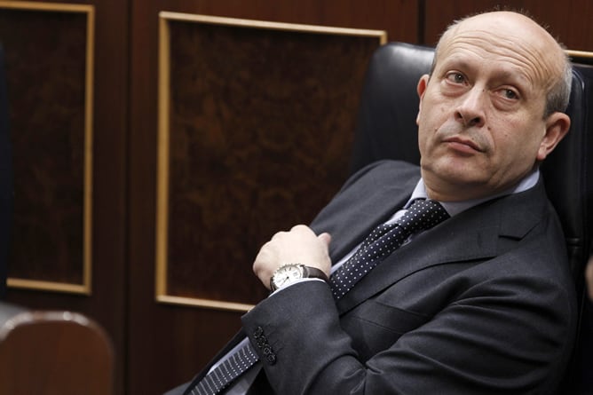 José Ignacio Wert, durante una sesión de control en el Congreso de los Diputados