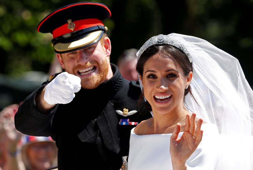 El príncipe Harry y Meghan Markle recién casados.