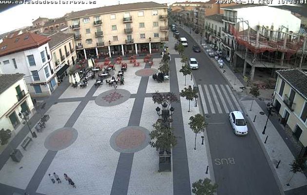 Fachada de la Plaza de España de Calzada de Calatrava