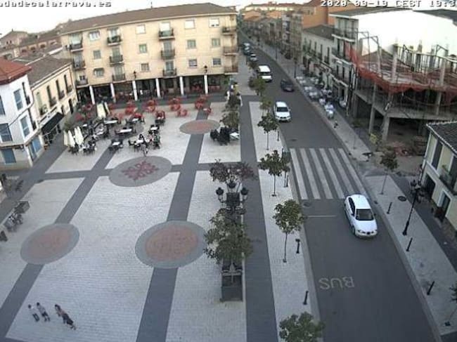 Fachada de la Plaza de España de Calzada de Calatrava