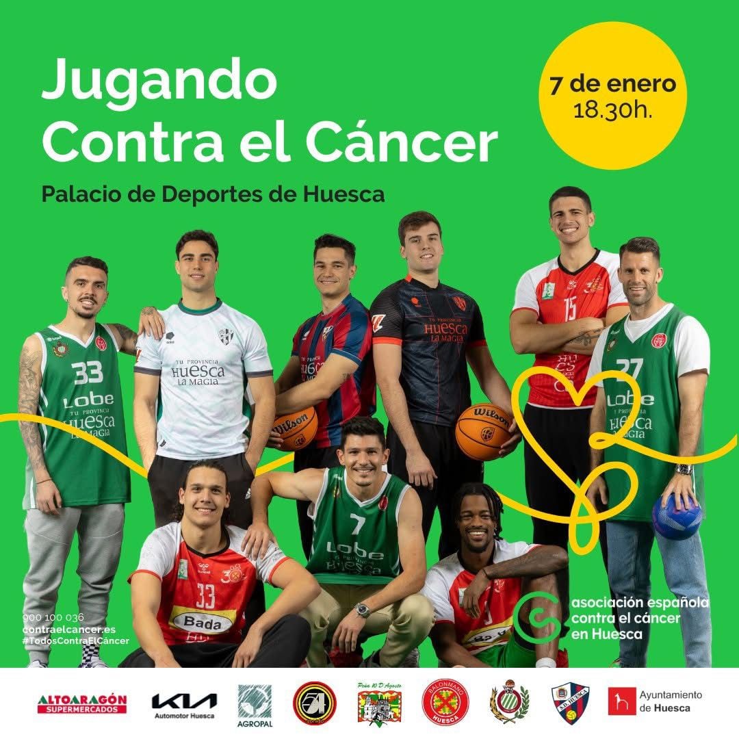 Los tres equipos de la ciudad colaboran en este evento a beneficio de la Asociación Española Contra el Cáncer en Huesca