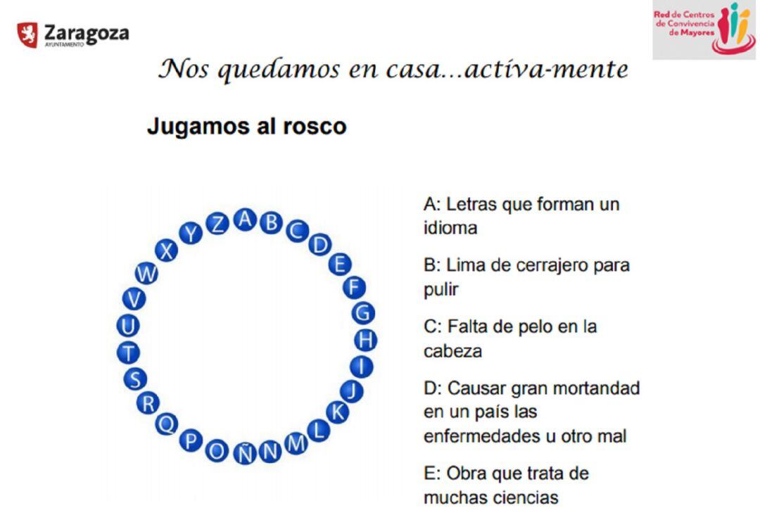 Pasatiempos y gimnasia para promover hábitos y rutinas saludables en la población mayor de 65 años