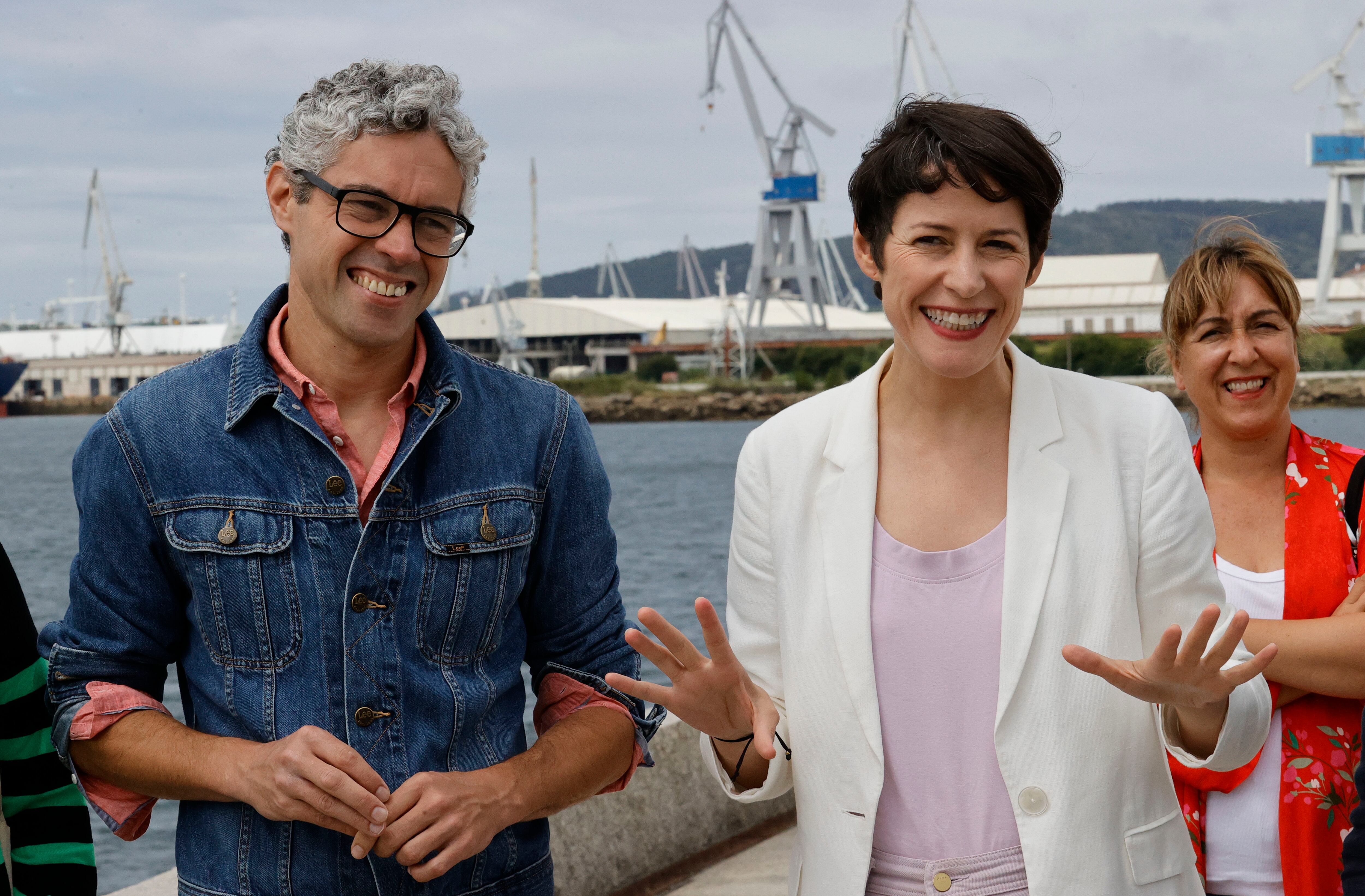 La portavoz nacional del BNG, Ana Pontón, asiste en Ferrol a un acto para presentar las propuestas que defiende esta organización política para la construcción naval. Foto: Kiko Delgado / EFE.