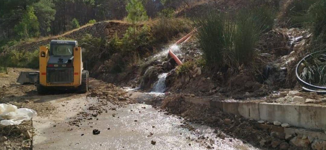 Una de las carreteras afectadas por la tormenta