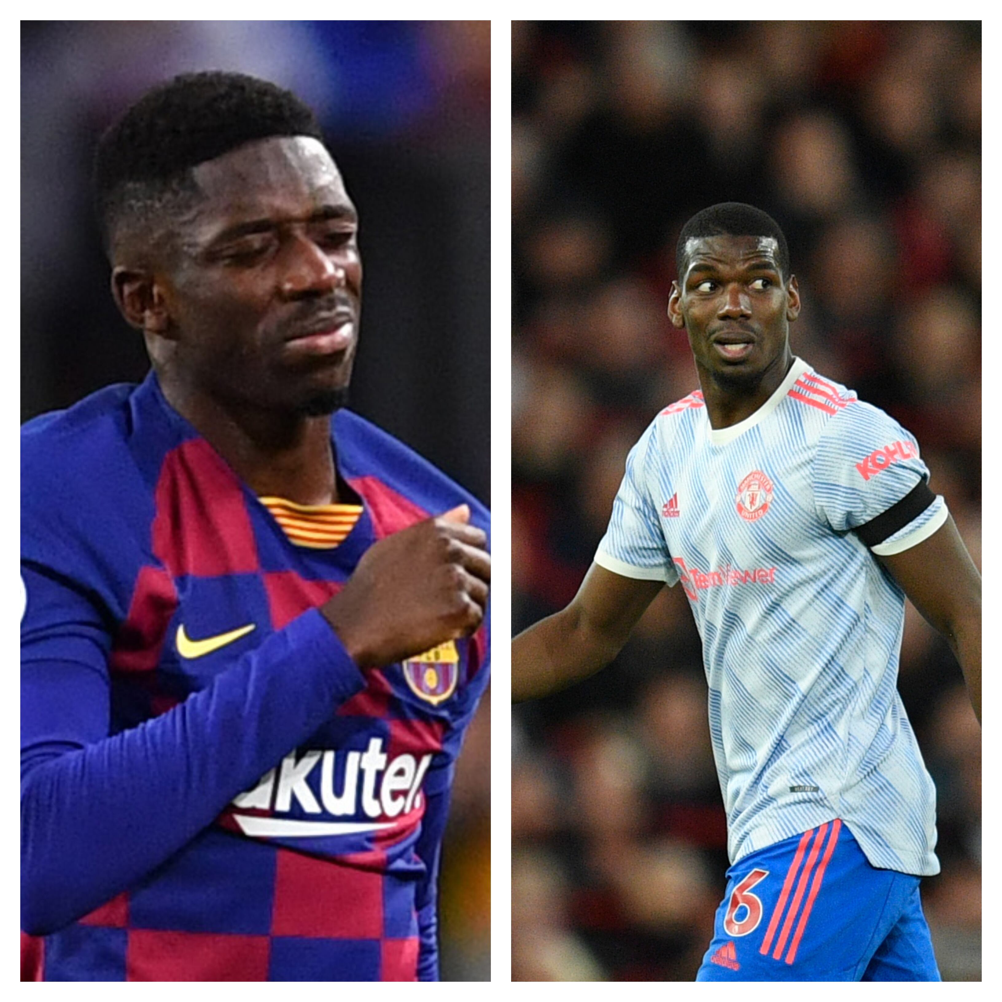 Dembelé y Pogba, en un partido con sus respectivos clubes.