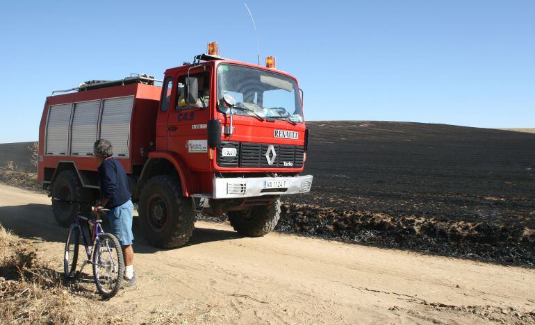 Quema de rastrojos en Marzales (Valladolid)