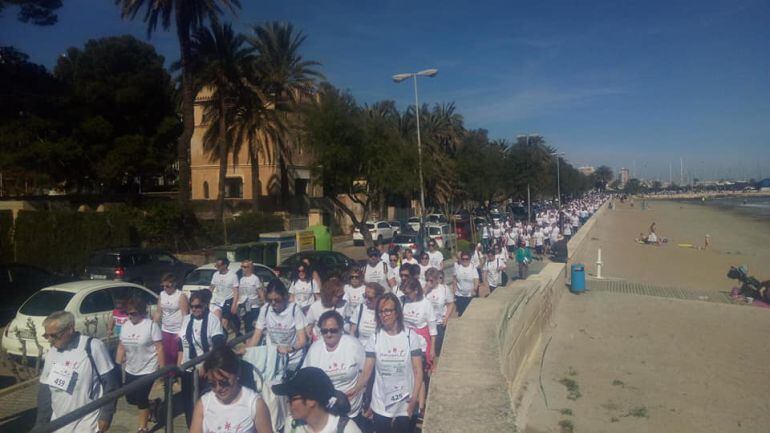 Participantes en la I Caminata solidaria &#039;Amunt contra el Càncer&#039; de la Marina Alta.