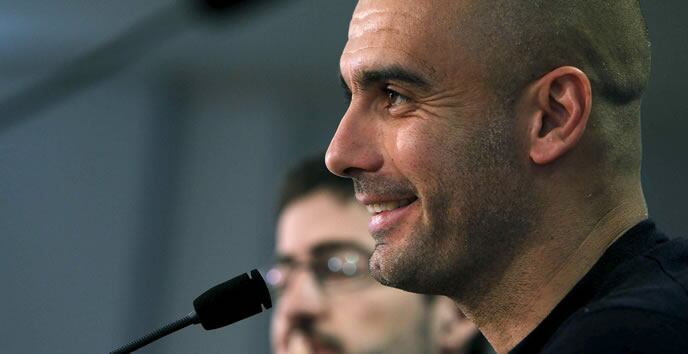 Pep Guardiola, durante la rueda de prensa previa a la final de la Copa del Rey