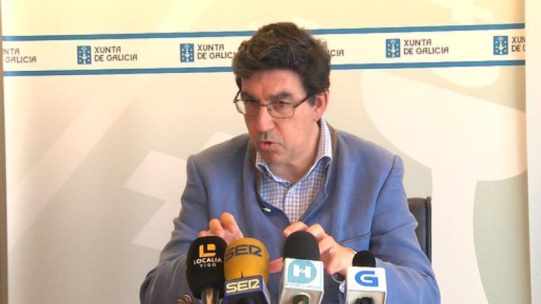 Ignacio López-Chaves, presidente del Consorcio del Casco Vello de Vigo, en rueda de prensa.