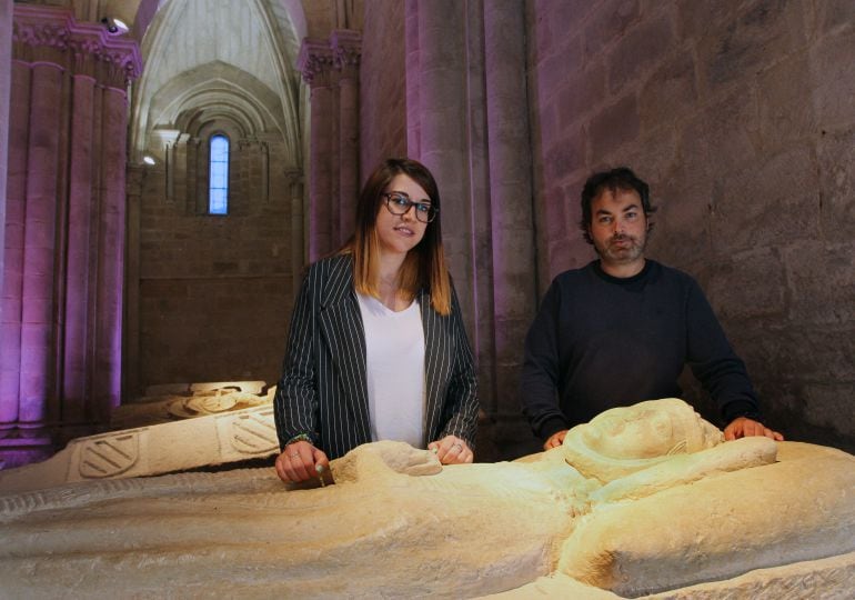 César del Valle y Cristina Párbole, miembros del centro expositivo ROM de la Fundación Santa María la Real del Patrimonio Histórico, que han impartido cursos sobre la profesión de custodios del Patrimonio