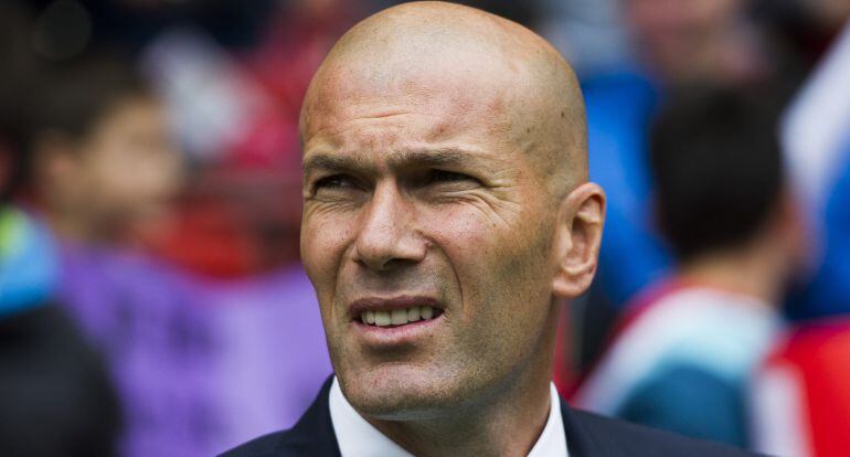 Zinedine Zidane, durante el partido ante el Sporting