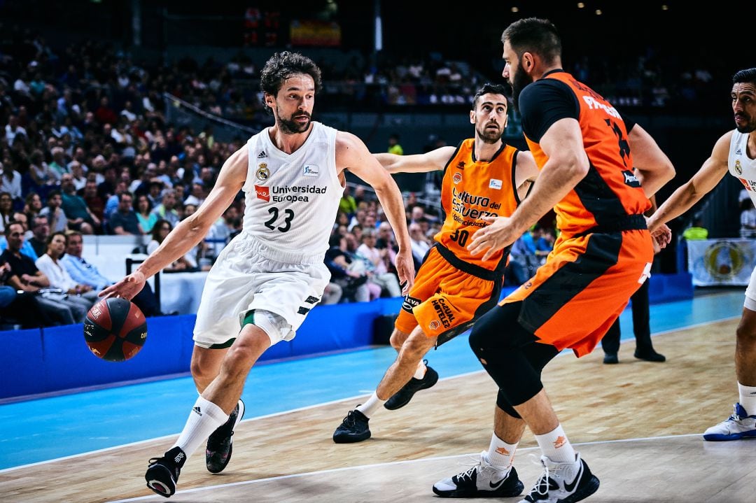 Sergio Llull, durante el partido frente al Valencia basket