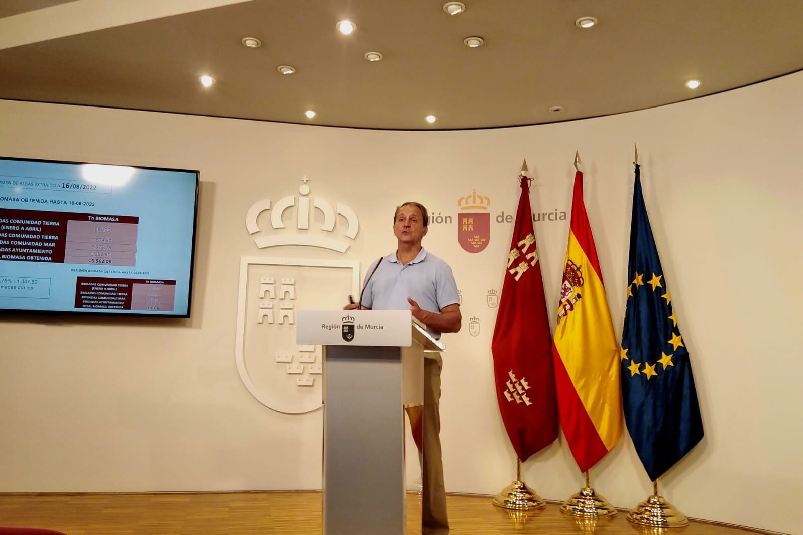 Emilio María Dolores, portavoz del Comité de Asesoramiento Científico del Mar Menor, esta mañana en rueda de prensa / Cadena SER