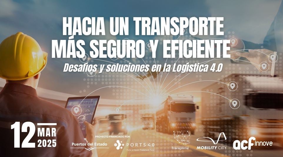 Cartel anunciador de la Jornada &quot;Hacia un transporte más seguro y eficiente&quot;