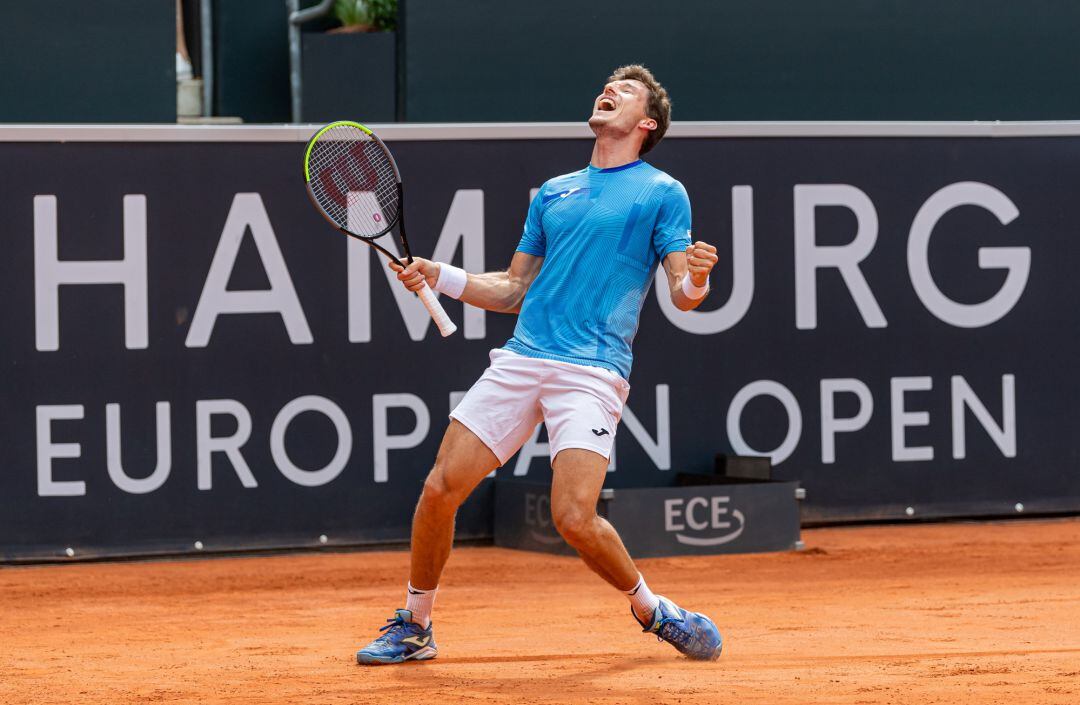 Pablo Carreño celebra su victoria en Hamburgo.