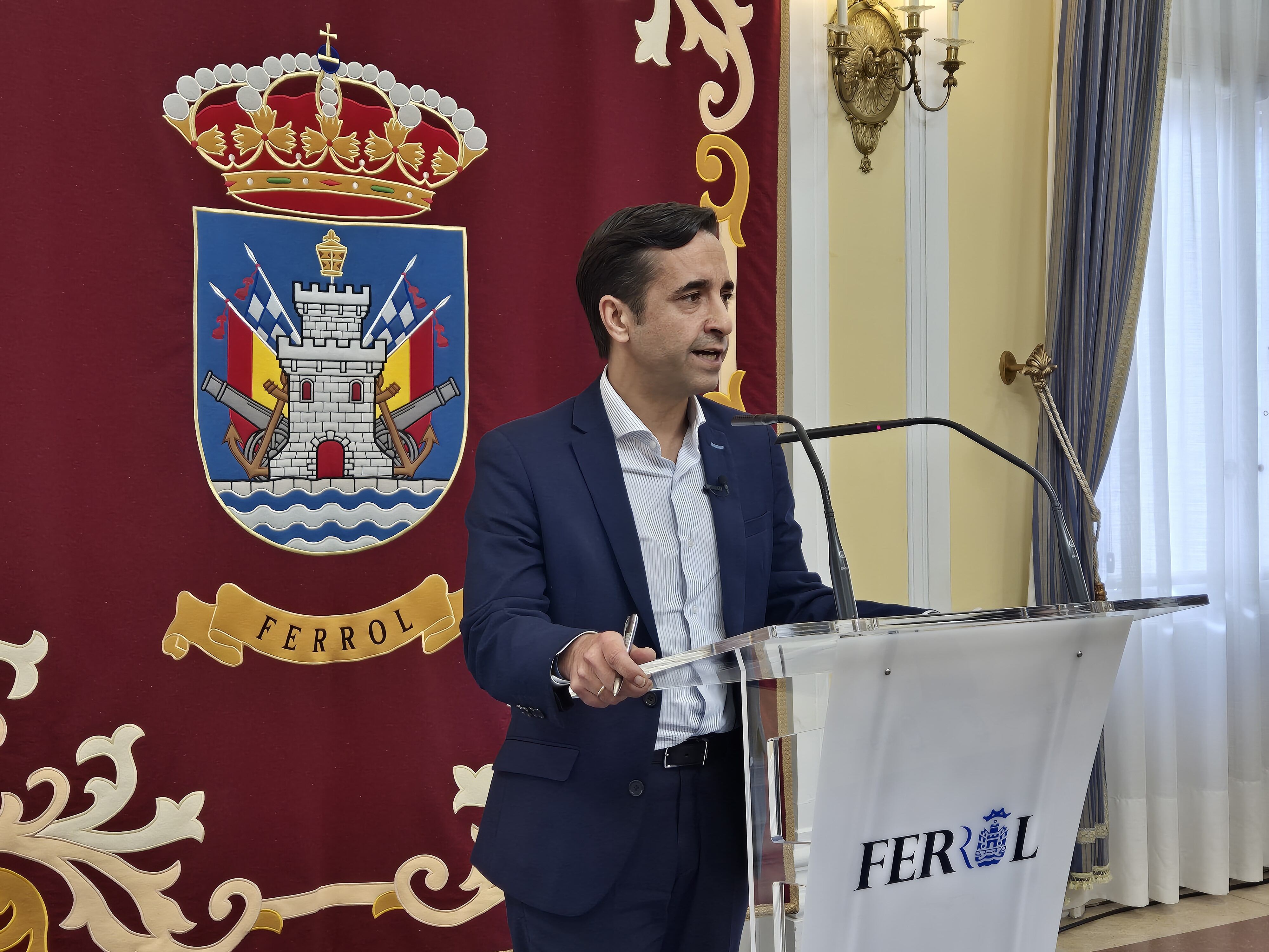 José Manuel Rey Varela, en su comparecencia de este viernes (foto: Concello de Ferrol)