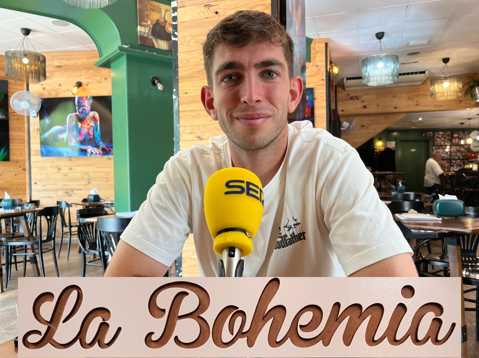 Diego de Pedro, jugador del Alcoyano, en La Bohemia