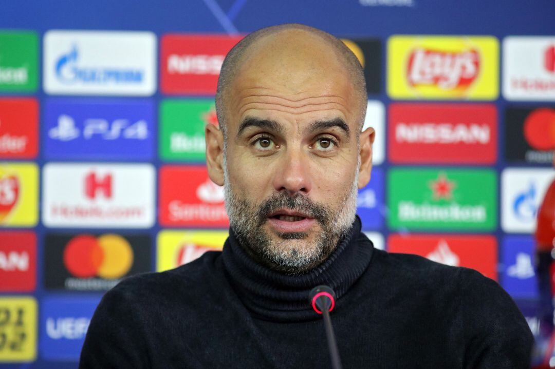 Guardiola, durante la rueda de prensa.