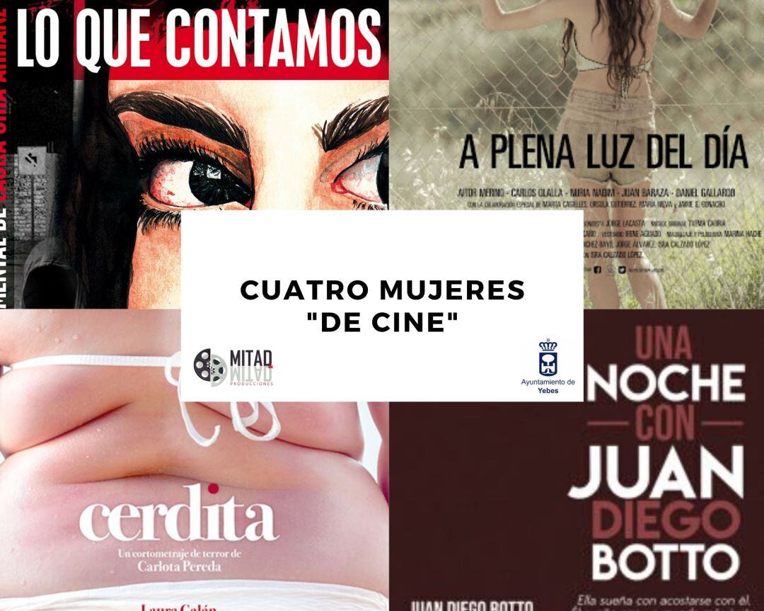 Carteles de los cuatro cortometrajes que van a presentarse