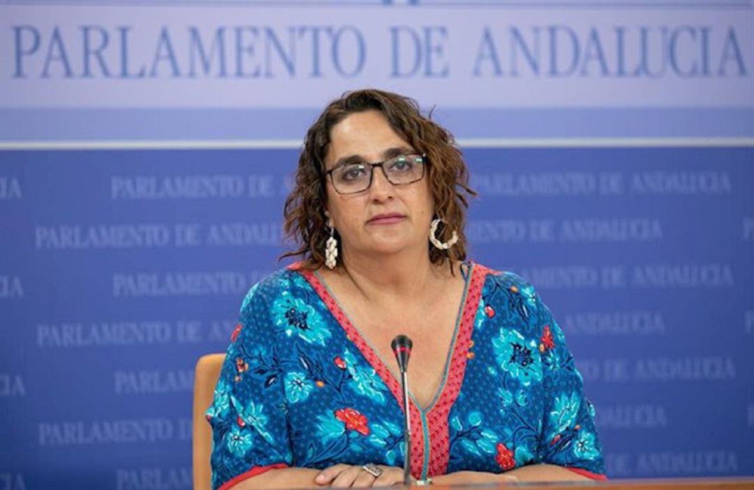La portavoz del grupo parlamentario Adelante Andalucía, Ángela Aguilera.