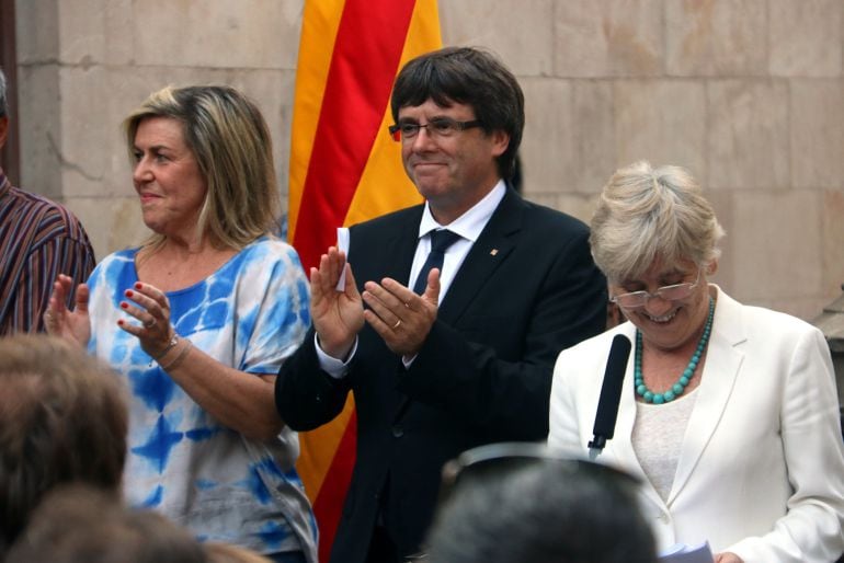 Carles Puigdemont en el Palacio de la Generalitat.