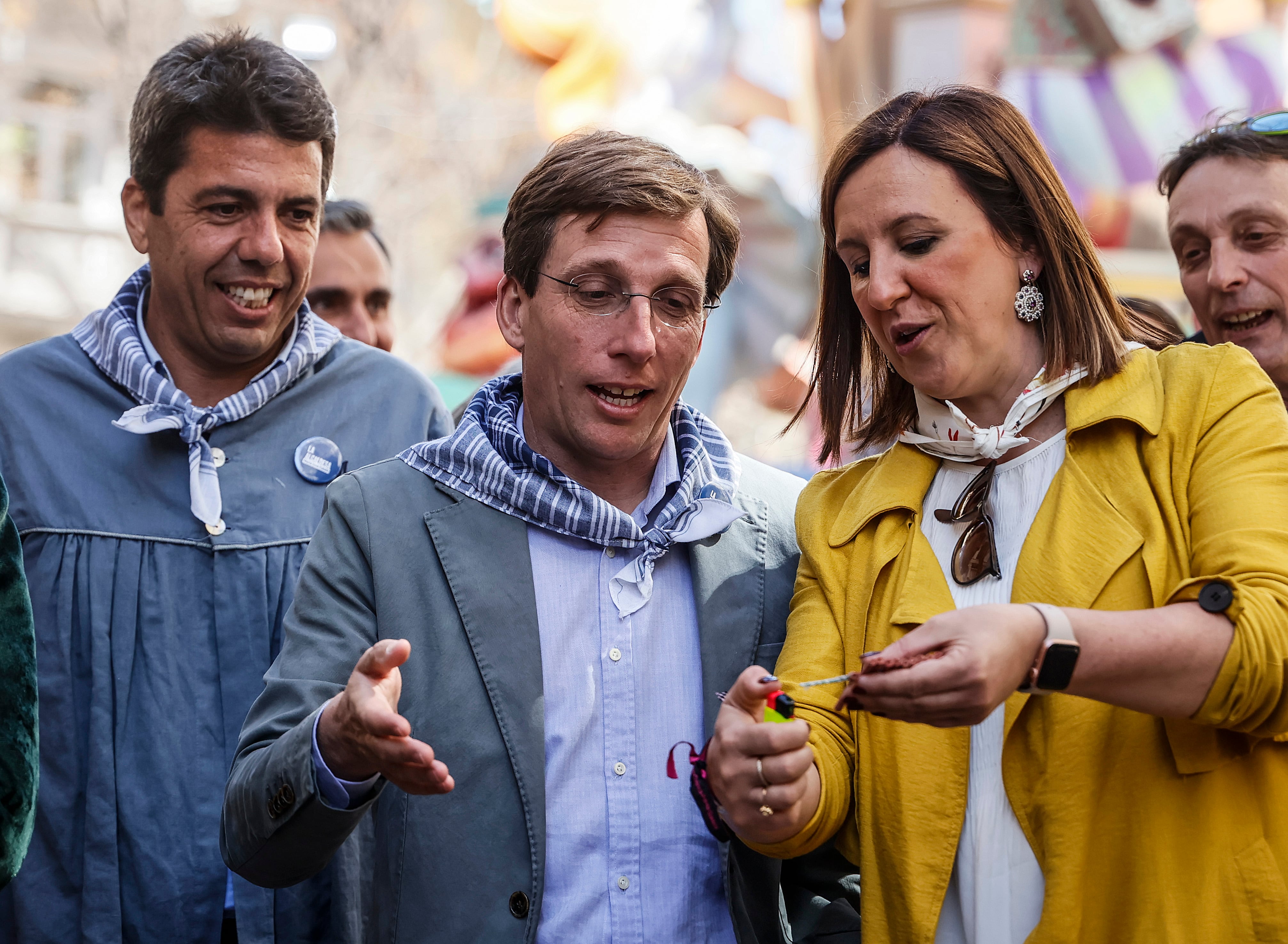 Visita del alcalde de Madrid a València en Fallas de 2023 el 15 de marzo