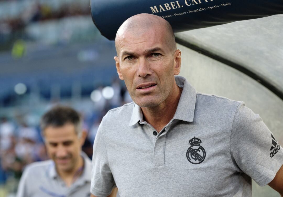 Zinedine Zidane, en el partido frente a la Roma