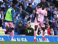 Eric Bailly celebrando su gol frente a la Real Sociedad