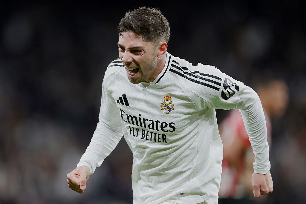 Federico Valverde celebra el gol de la victoria ante el Athletic Club