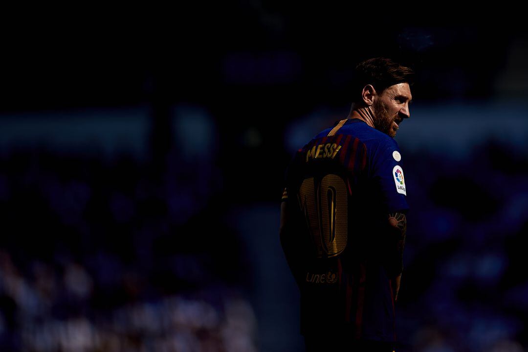 Messi, durante un partido con el Barcelona