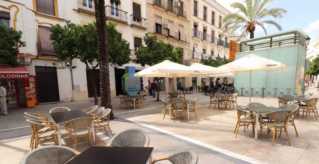 Una de las terrazas del centro de Jerez