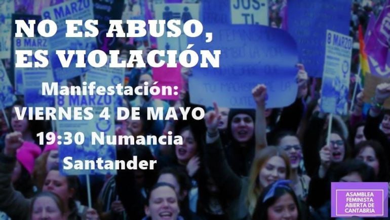 Cartel manifestación contra sentencia La Manada