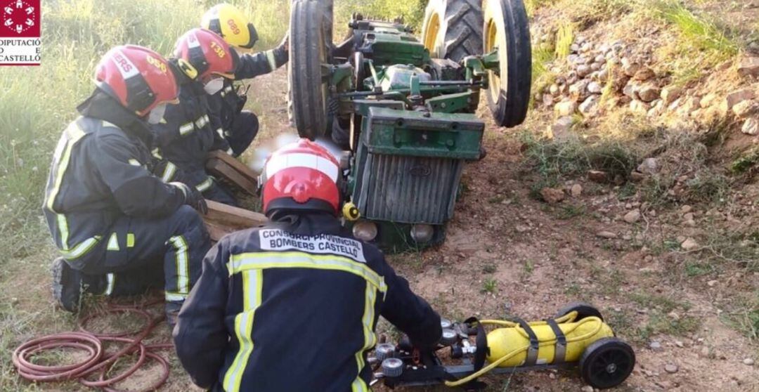 Accidente de tractor en la Salzadella