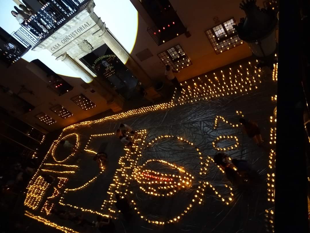 Foto de archivo de la noche de las velas en Utiel en 2022