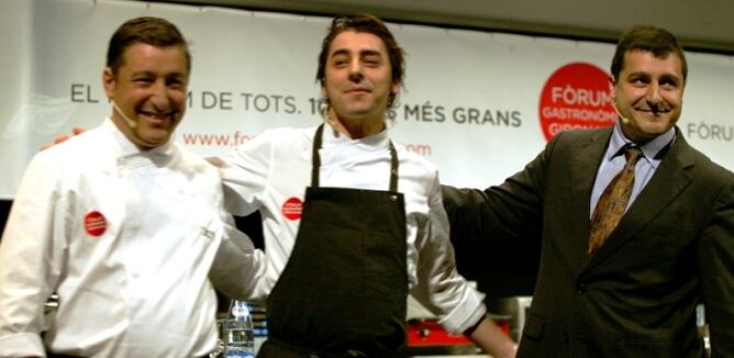 Joan, Jordi y Joseo Roca, de El Celler de Can Roca, en el &#039;Fòrum Gastronòmic Girona 2011&#039;.