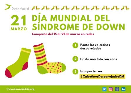 Cartel de &#039;Down Madrid&#039; por el Día Mundial del Síndrome de Down 2021.