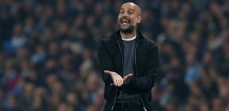 El técnico del Manchester City Pep Guardiola en el partido de la Copa de la Liga entre su equipo y el Wolverhampton Wanderers.