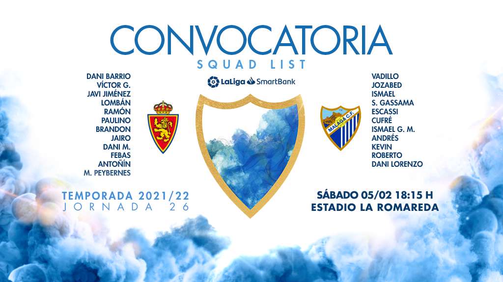 Así anunció el Málaga su convocatoria para Zaragoza