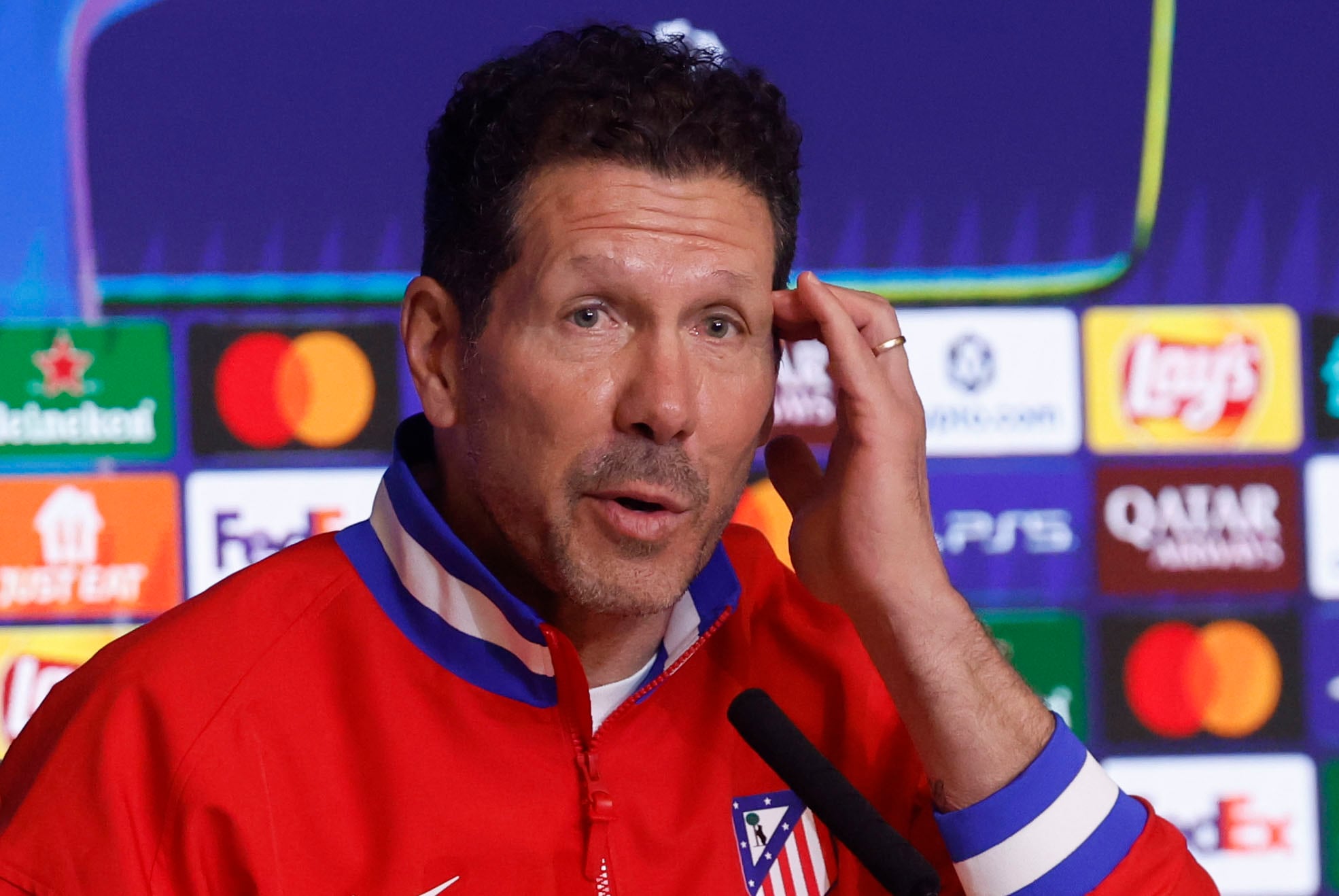 Diego Pablo Simeone, en la previa del Atlético-Tottenham